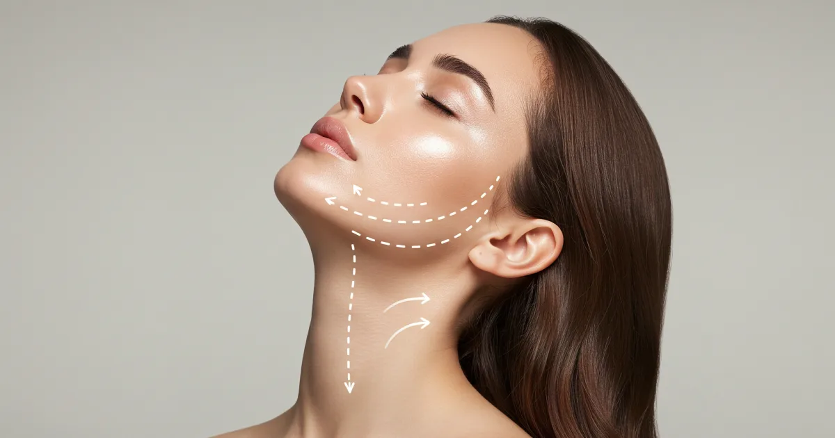 Woman receiving a non-surgical neck lift in Mayfield Heights, OH