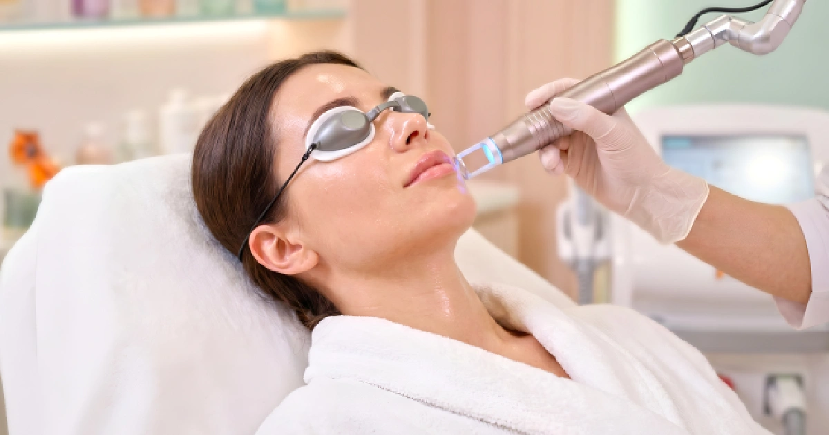 Woman Receiving Laser Genesis™ Facial Treatment by EG Aesthetics in Woodmere, Ohio