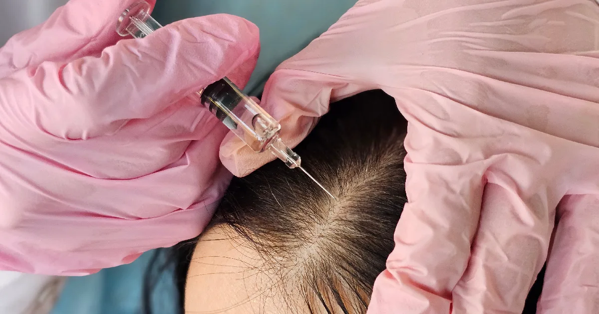 Medical Injector Providing PRP Hair Loss Treatment To The Scalp by EG Aesthetics in Woodmere, OH